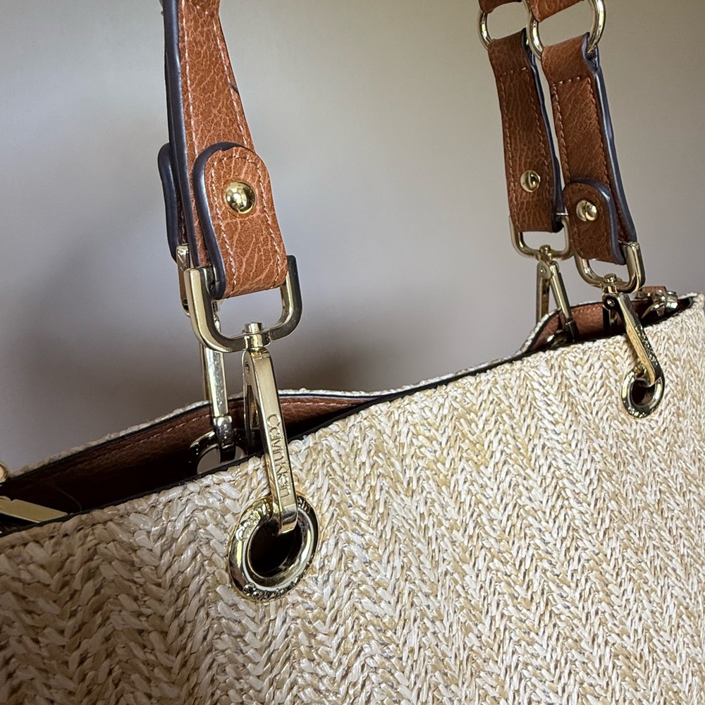 NWOT Calvin Klein Sonoma Straw Tote Bag - Picture 4 of 7